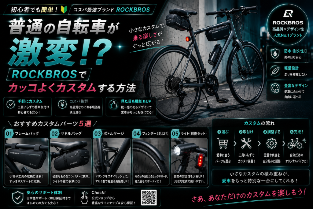 普通の自転車が激変!?ROCKBROSでカッコよくカスタムする方法