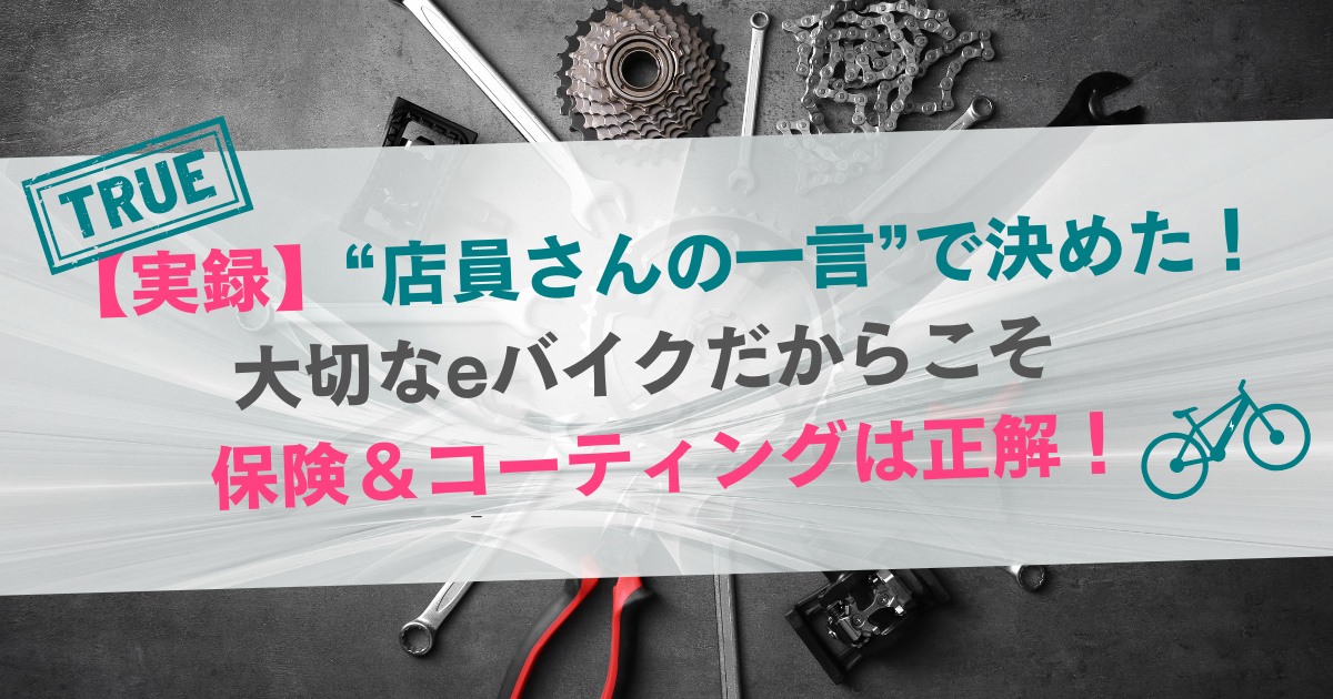 店員さんの一言で決めた！大切なeバイクを守る保険とコーティングの実録バナー画像